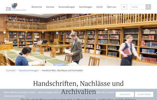 Zentralbibliothek Zürich, Handschriftenabteilung