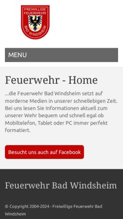 Vorschau der mobilen Webseite www.ffw-bw.de, Freiwillige Feuerwehr Bad Windsheim