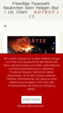 Vorschau der mobilen Webseite www.feuerwehr-neukirchen.de, Freiwillige Feuerwehr Neukirchen b.Hl.Blut