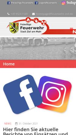 Vorschau der mobilen Webseite feuerwehr-zeil.de, Freiwillige Feuerwehr Stadt Zeil a. Main