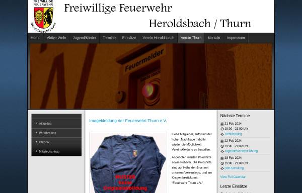 Vorschau von www.feuerwehr-thurn.de, Freiwillige Feuerwehr Thurn