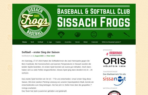 Vorschau von www.frogs-baseball.ch, Frogs Sissach