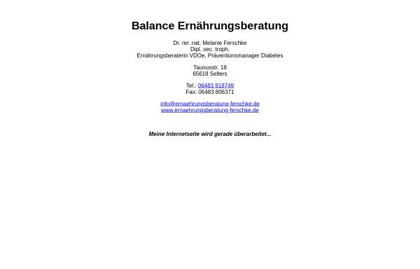 Vorschau von www.ernaehrungsberatung-ferschke.de, Ernährungsberatung Dr. rer. nat. Melanie Ferschke