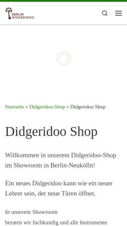 Vorschau der mobilen Webseite www.didgenculture.com, Didge 'N' Culture Berlin