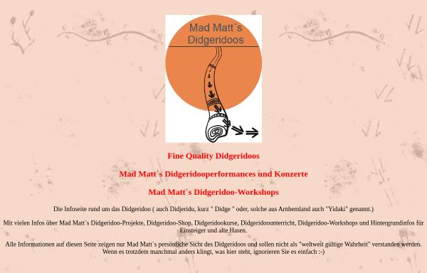 Vorschau von www.mad-matt.de, Mad Matt´s Didgeridoos