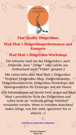 Vorschau der mobilen Webseite www.mad-matt.de, Mad Matt´s Didgeridoos