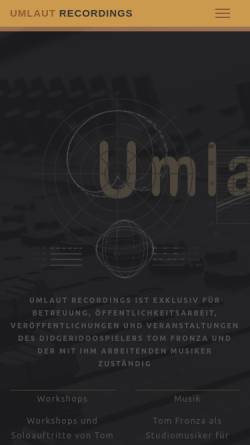 Vorschau der mobilen Webseite www.umlaut.de, Umlaut Recordings