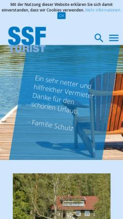 Vorschau der mobilen Webseite www.ssf-turist.se, Südschwedische Ferienhausvermittlung SSF