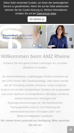 Vorschau der mobilen Webseite www.amz-rheine.net, Arbeitsmedizinisches Zentrum Rheine (AMZ), Dr. med. Gabriele Wolters