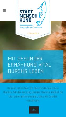 Vorschau der mobilen Webseite www.stadt-mensch-hund.de, Stadt Mensch Hund