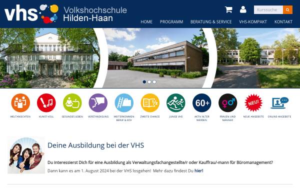 Vorschau von www.vhs-hilden-haan.de, Volkshochschule Hilden-Haan
