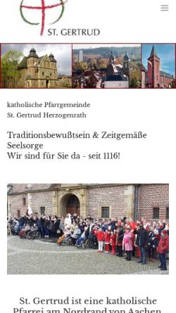 Vorschau der mobilen Webseite www.st-gertrud.info, Katholische Pfarrgemeinde St.Gertrud