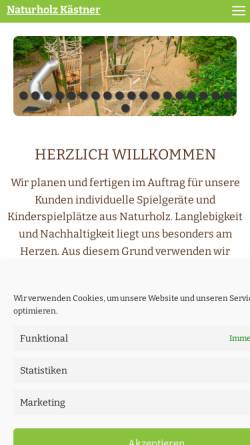 Vorschau der mobilen Webseite www.naturholz-spielplatz.de, Naturholz-Gestaltung Jens Kästner