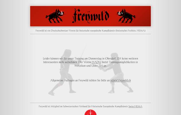 Vorschau von freywild.ch, Freywild - Historisches Fechten
