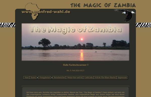 Vorschau von www.manfred-wahl.de, The Magic of Zambia [Manfred Wahl]