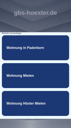 Vorschau der mobilen Webseite www.gbs-hoexter.de, GBS Gemeinnützigen Bau- und Siedlungsgesellschaft Höxter-Paderborn mbH