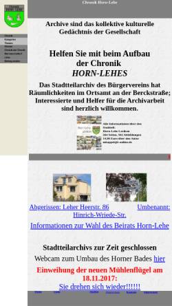 Vorschau der mobilen Webseite www.chronik-horn-lehe.de, Chronik Horn-Lehe