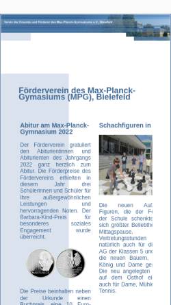 Vorschau der mobilen Webseite www.foerderverein-mpg.de, Verein der Freunde und Förderer des Max-Planck-Gymnasiums e.V.