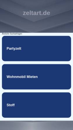 Vorschau der mobilen Webseite zeltart.de, Zeltart
