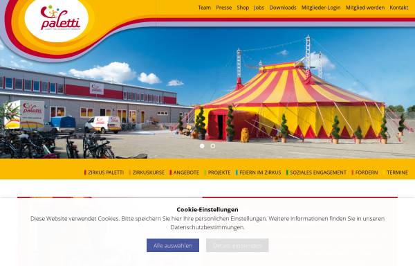 Vorschau von www.zirkus-paletti.de, Zirkus Paletti