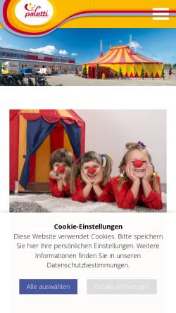 Vorschau der mobilen Webseite www.zirkus-paletti.de, Zirkus Paletti