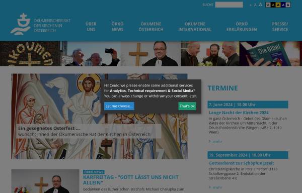 Vorschau von www.oekumene.at, Ökumenischer Rat der Kirchen in Österreich