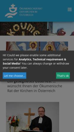 Vorschau der mobilen Webseite www.oekumene.at, Ökumenischer Rat der Kirchen in Österreich