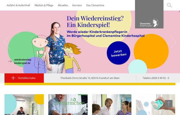 Vorschau von www.clementine-kinderhospital.de, Clementine Kinderhospital Frankfurt/M.