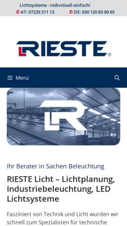 Vorschau der mobilen Webseite www.rieste.com, Rieste OG