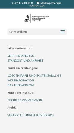 Vorschau der mobilen Webseite www.logotherapie-nuernberg.de, Institut für Existenzanalyse und Logotherapie