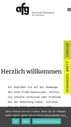 Vorschau der mobilen Webseite www.afg-halver.de, Anne Frank Gymnasium