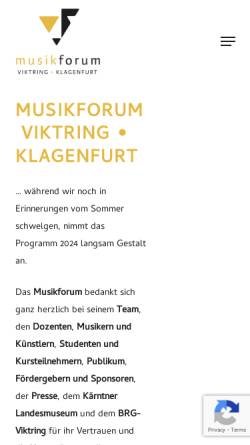 Vorschau der mobilen Webseite musikforum.at, Musikforum Viktring