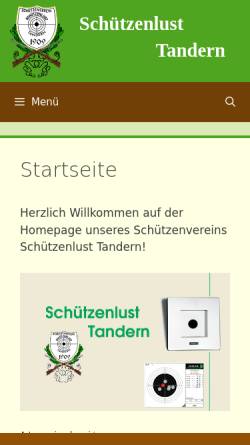 Vorschau der mobilen Webseite www.schuetzenlust-tandern.de, Schützenlust Tandern