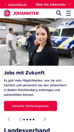 Vorschau der mobilen Webseite www.johanniter.de, Johanniter-Unfall-Hilfe e.V.