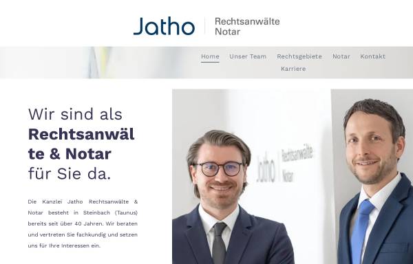 Vorschau von www.rechtsanwalt-jatho-steinbach.de, Rechtsanwalt und Notar Klaus-Uwe Jatho