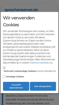 Vorschau der mobilen Webseite www.sprachenserver.de, Sprachenserver Bodensee