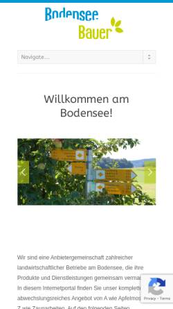 Vorschau der mobilen Webseite www.bodenseebauer.de, Verein - Bäuerliche Anbietergemeinschaft am Bodensee