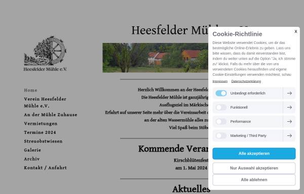 Vorschau von www.heesfelder-muehle.de, Naturkost Heesfelder Mühle GmbH