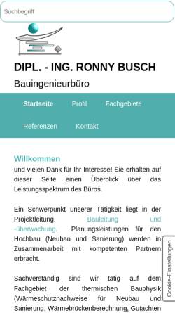 Vorschau der mobilen Webseite www.ing-busch.de, Busch, Ronny