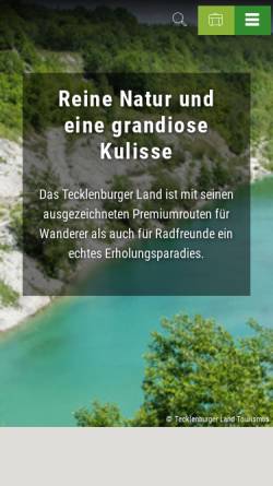 Vorschau der mobilen Webseite www.tecklenburger-land-tourismus.de, Tecklenburger Land Tourismus e.V.