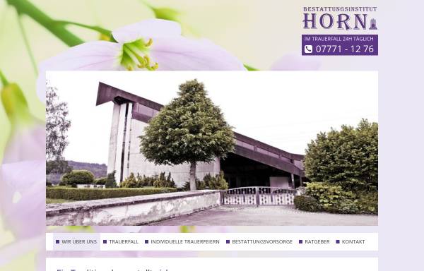 Vorschau von www.bestattung-horn.de, Bestattungsinstitut Horn