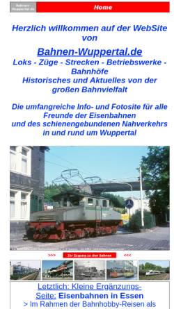 Vorschau der mobilen Webseite www.bahnen-wuppertal.de, Bahnen-Wuppertal.de