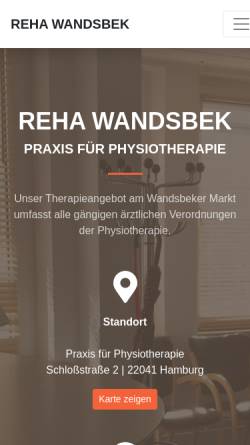 Vorschau der mobilen Webseite www.reha-wandsbek.de, Reha Wandsbek