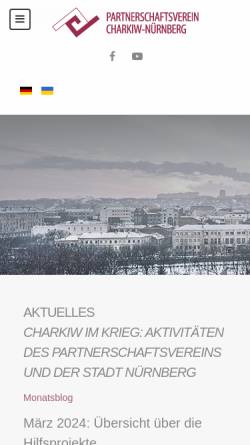 Vorschau der mobilen Webseite charkiw-nuernberg.de, Partnerschaftsverein Charkiv-Nürnberg e.V.