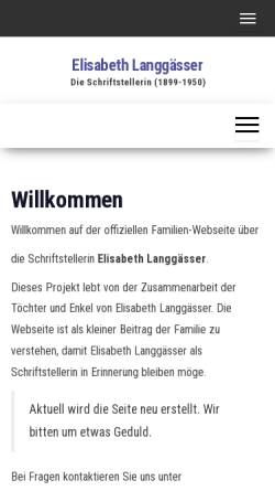 Vorschau der mobilen Webseite www.langgaesser.de, Die Schriftstellerin Elisabeth Langgässer