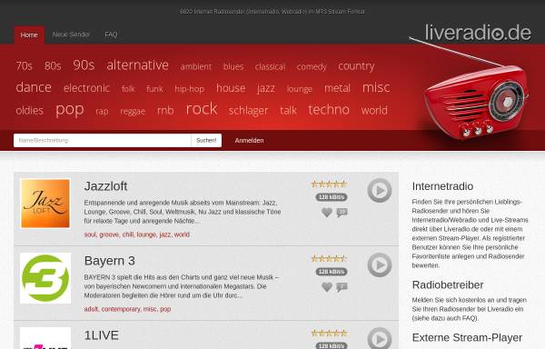 Vorschau von www.liveradio.de, Liveradio