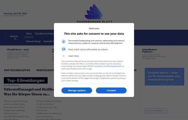 Vorschau von www.paderborner-blatt.de, Paderborner Blatt