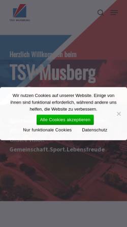 Vorschau der mobilen Webseite tsvmusberg.de, Turn- und Sportverein Musberg e.V.