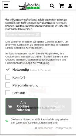 Vorschau der mobilen Webseite www.modellbau-profi.de, Modellbau Profi Niewöhner eK