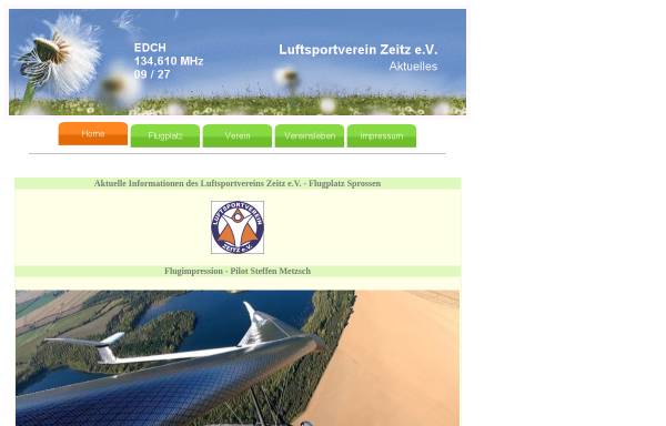 Vorschau von www.lsv-zeitz.de, Luftsportverein Zeitz e.V. am Sonderlandeplatz Sprossen